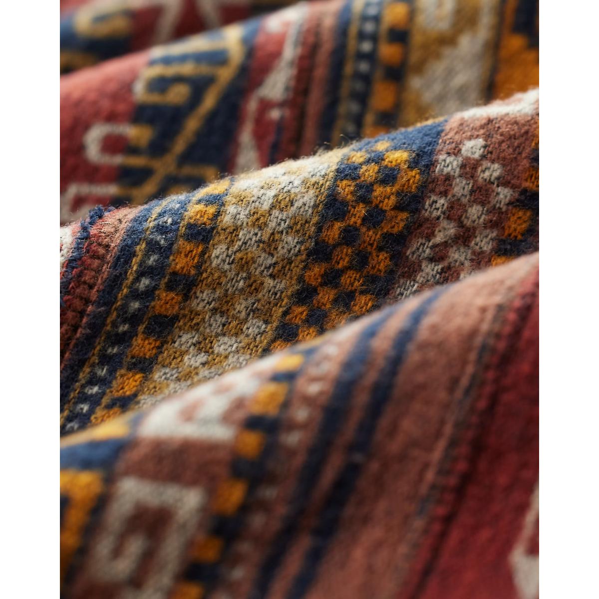 Patchwork Jacquard Workshirt Red Multi - Overshirt