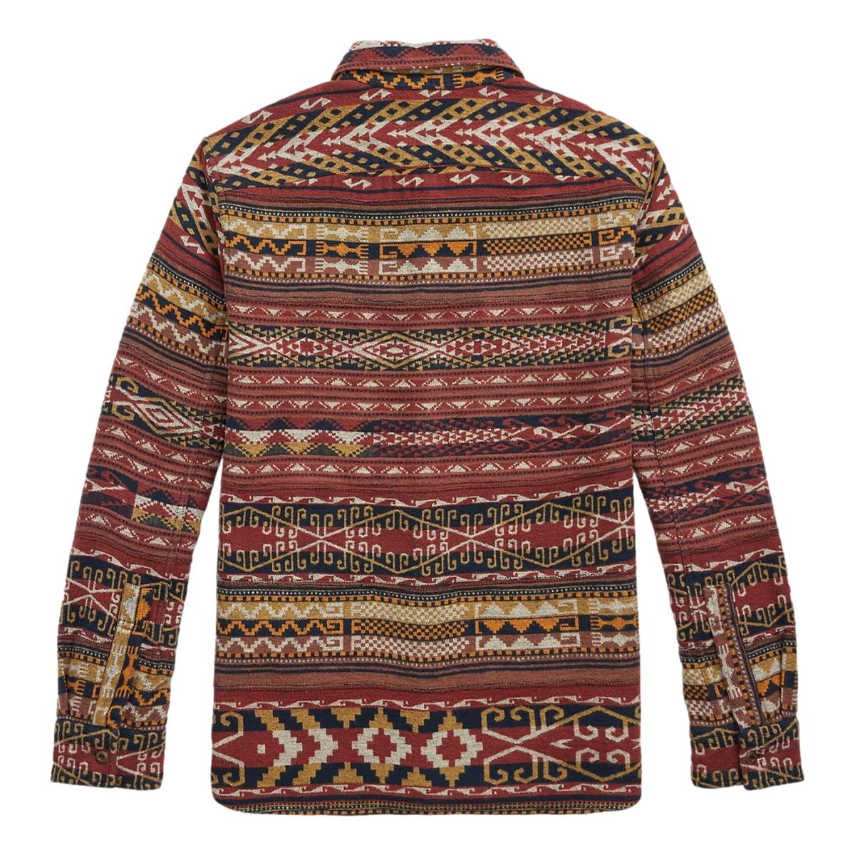 Patchwork Jacquard Workshirt Red Multi - Overshirt