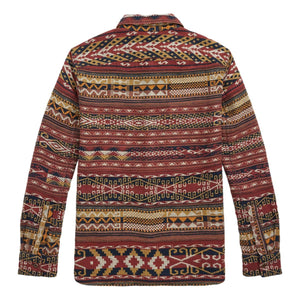 Patchwork Jacquard Workshirt Red Multi - Overshirt