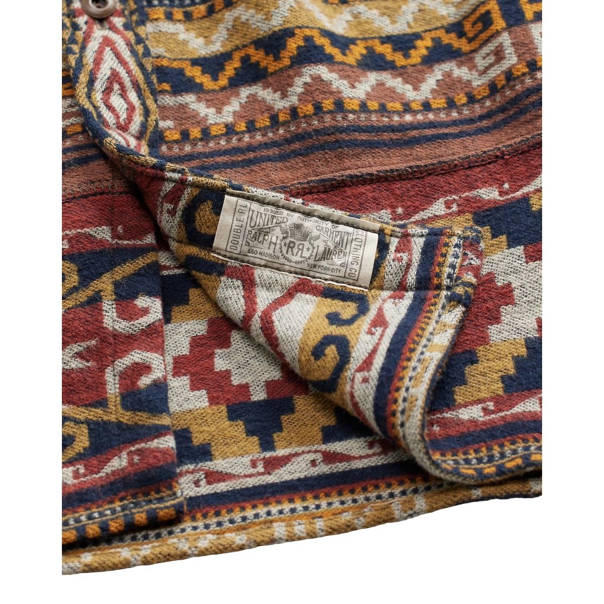 Patchwork Jacquard Workshirt Red Multi - Overshirt