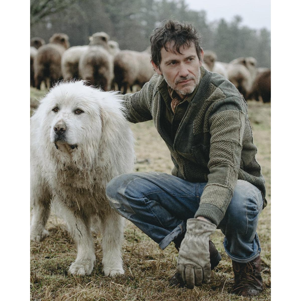 Patchwork Wool-Cashmere Sweater Jacket Olive Multi