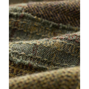 Patchwork Wool-Cashmere Sweater Jacket Olive Multi