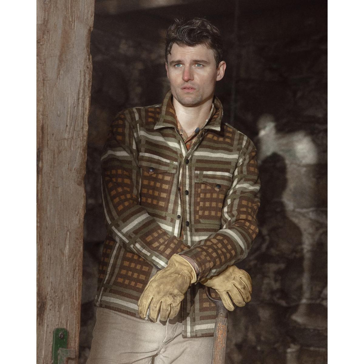 Patterned Jacquard Overshirt Brown Multi - Shirts