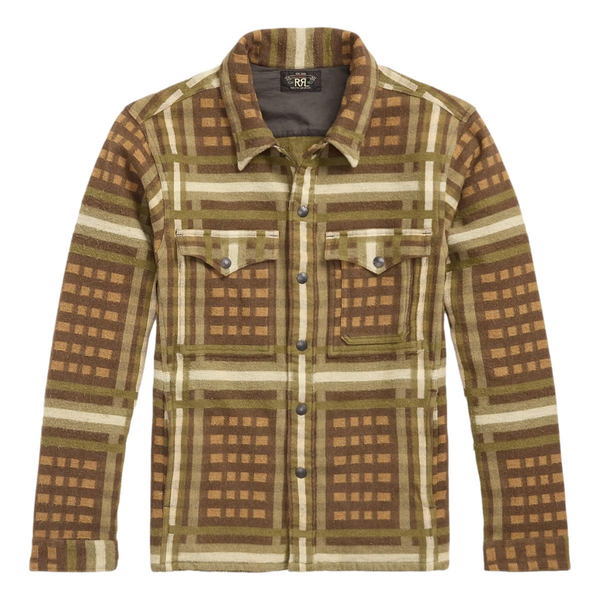 Patterned Jacquard Overshirt Brown Multi - Shirts