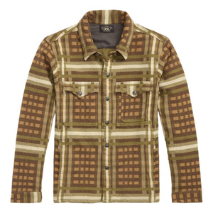 Patterned Jacquard Overshirt Brown Multi - Shirts