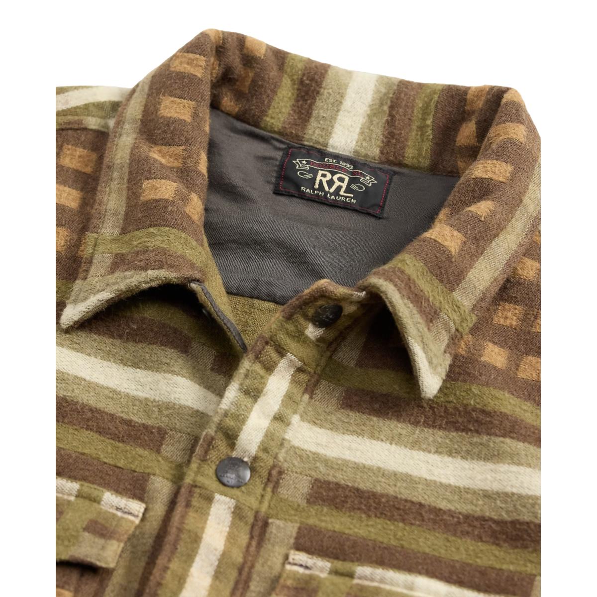 Patterned Jacquard Overshirt Brown Multi - Shirts
