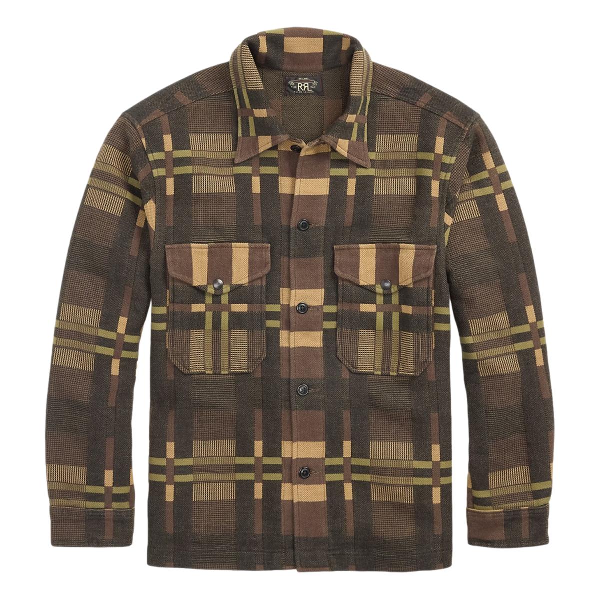 Patterned Jacquard Overshirt Purple Black - Overshirt