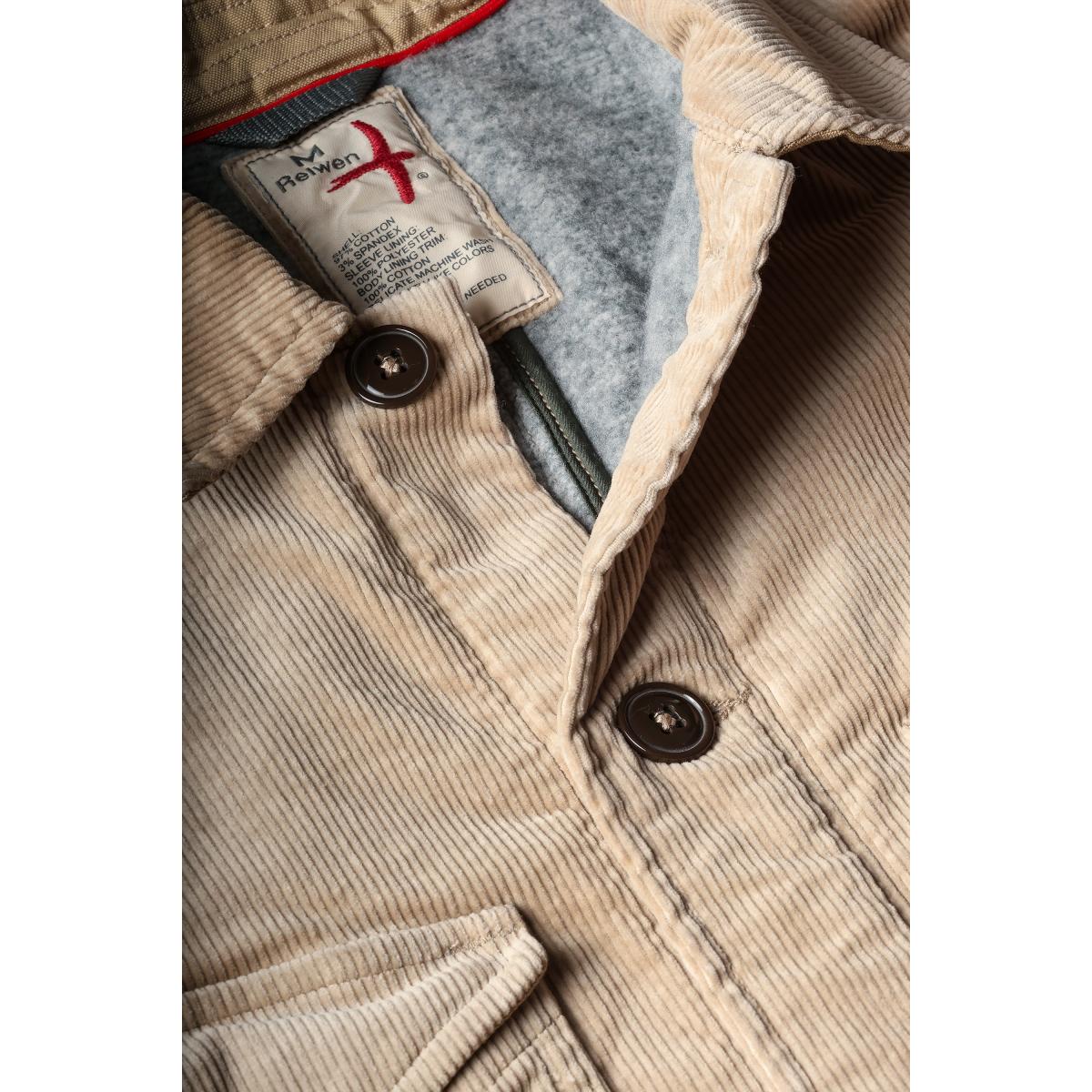 Pile-Lined Chore Coat Buff Khaki Cord - Jacket