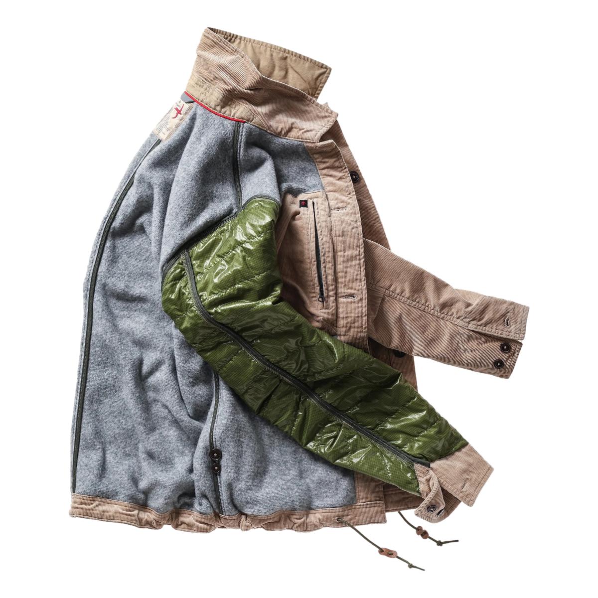 Pile-Lined Chore Coat Buff Khaki Cord - Jacket