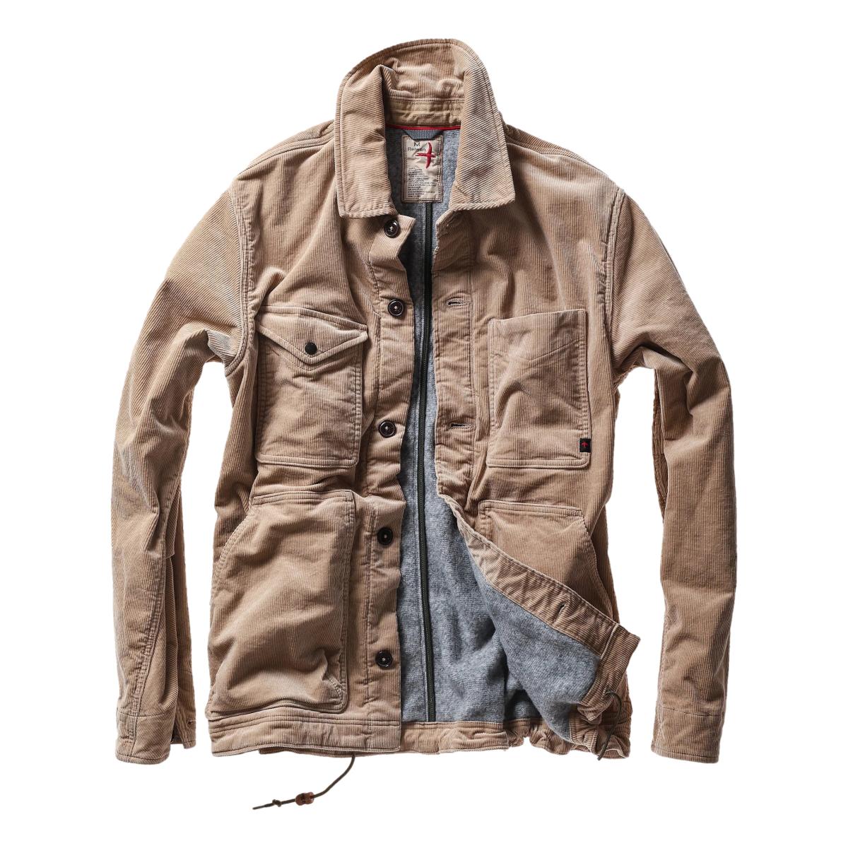 Pile-Lined Chore Coat Buff Khaki Cord - Jacket