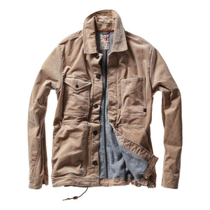 Pile-Lined Chore Coat Buff Khaki Cord - Jacket