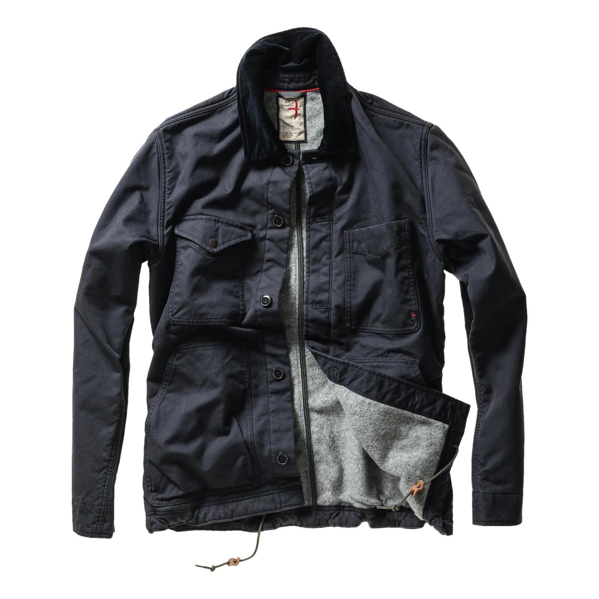 Pile-Lined Chore Coat Dk Navy Canvas - Jacket