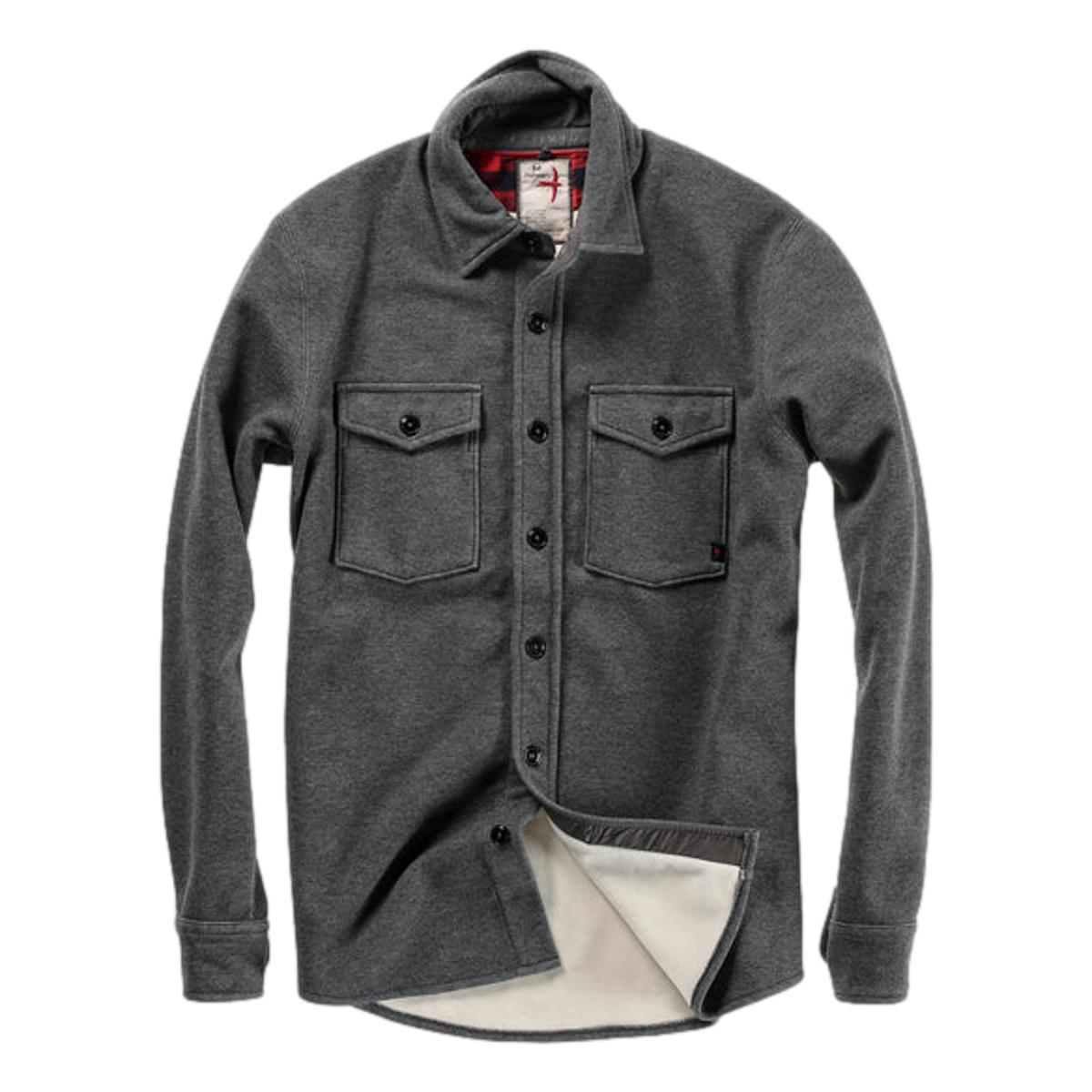 Pique Fleece Workshirt Dark Grey - Shirts