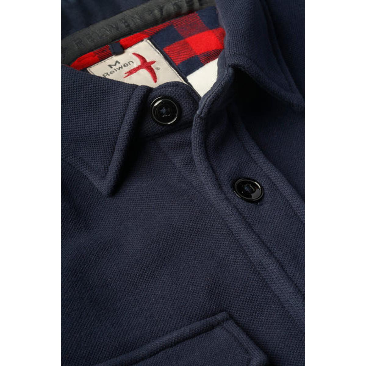 Pique Fleece Workshirt Navy - Shirts