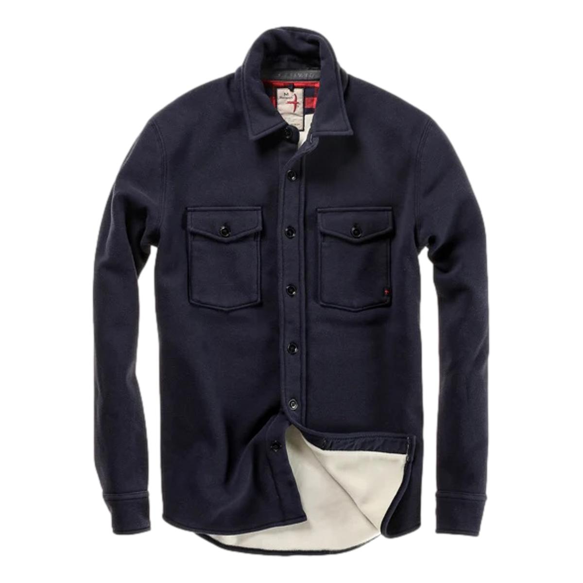 Pique Fleece Workshirt Navy - Shirts