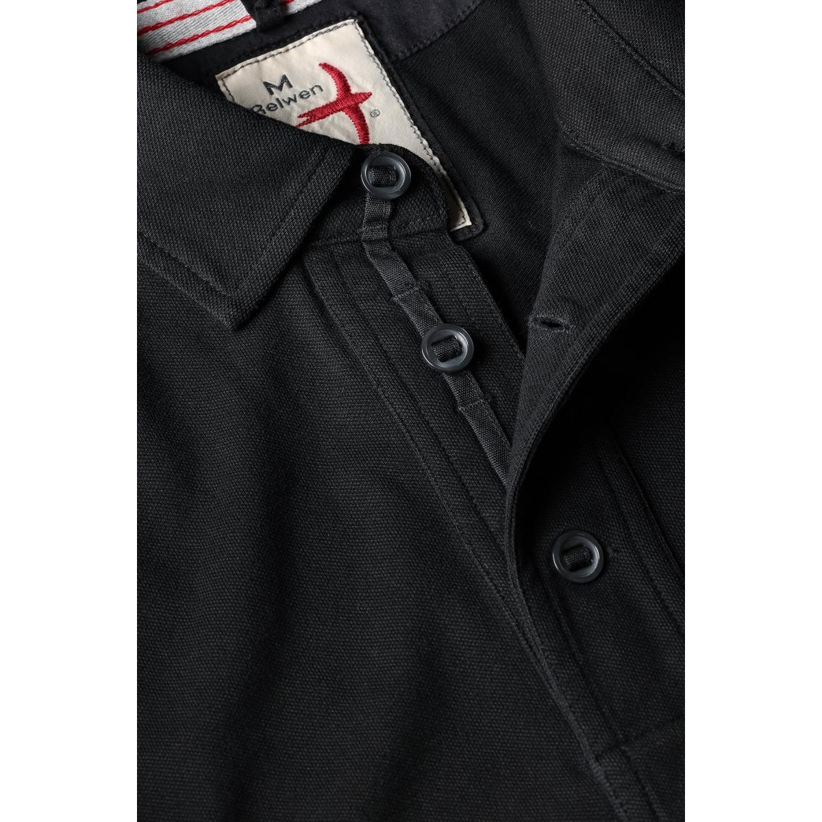 Pique Slot Polo Black - Polo