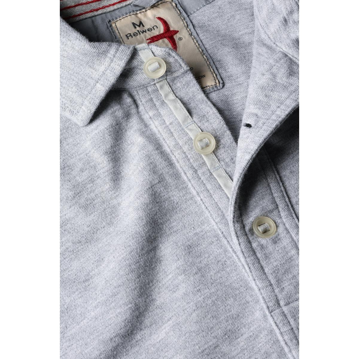 Pique Slot Polo Grey Heather - Polo