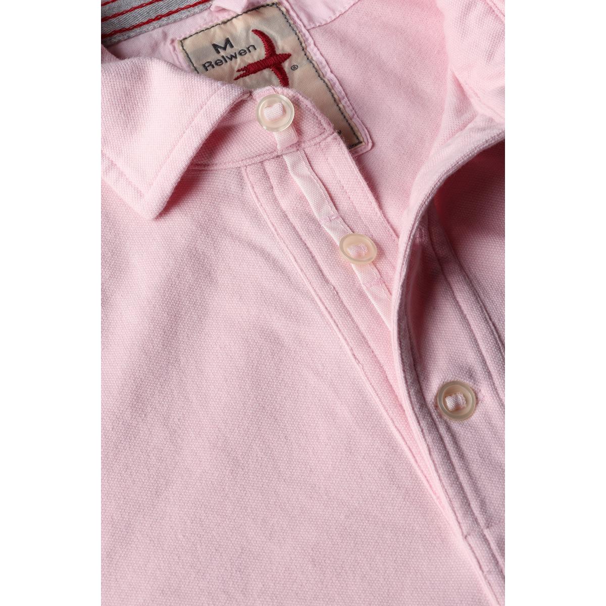 Pique Slot Polo Pale Pink - Polo