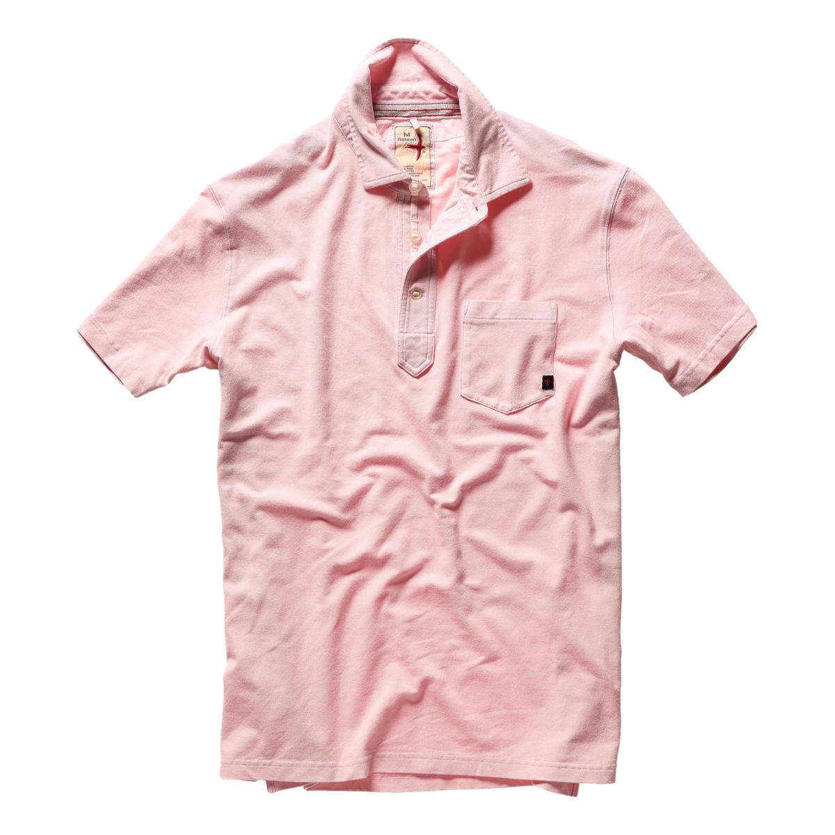 Pique Slot Polo Pale Pink - Polo