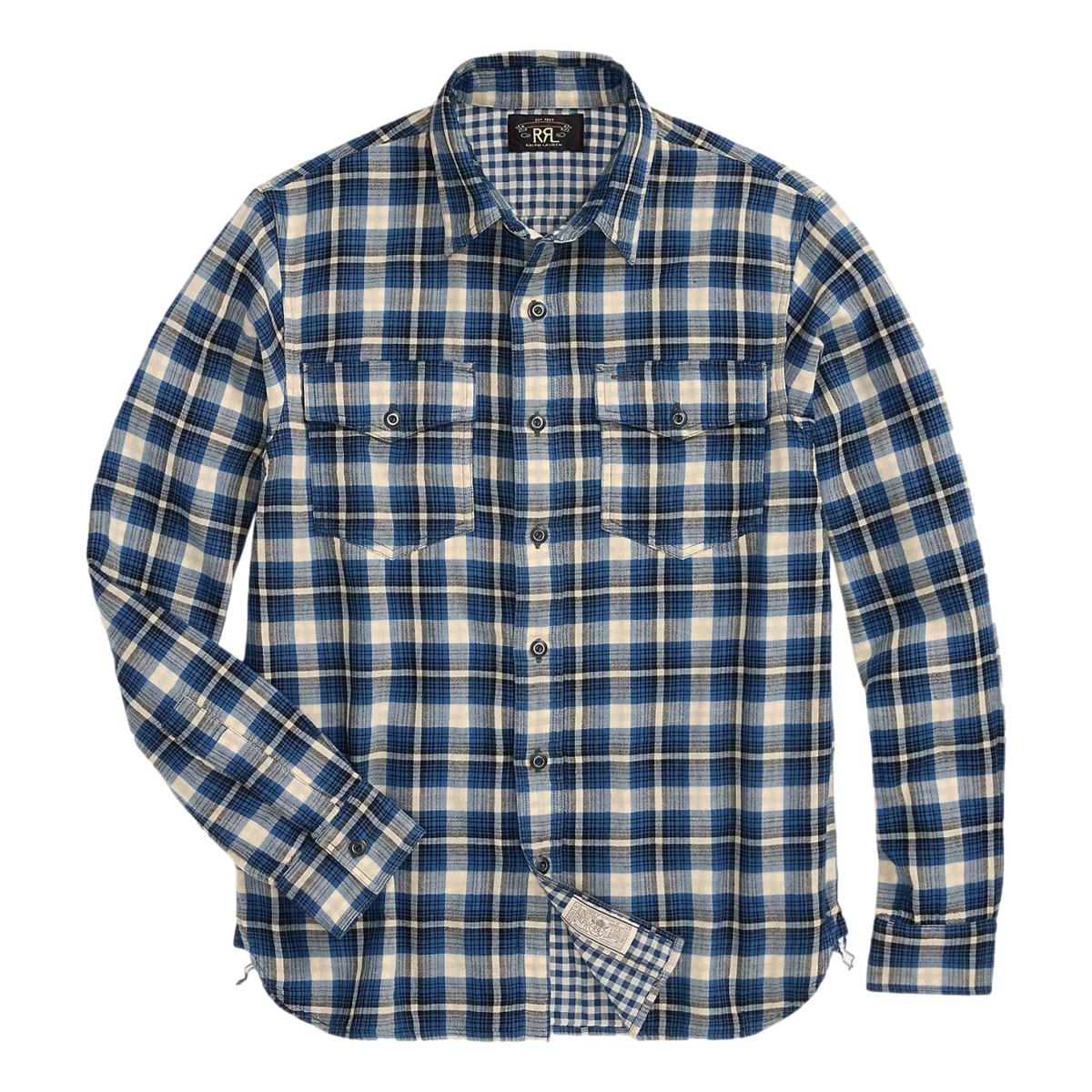 Plaid Double-Faced Workshirt Blue Multi - Shirt