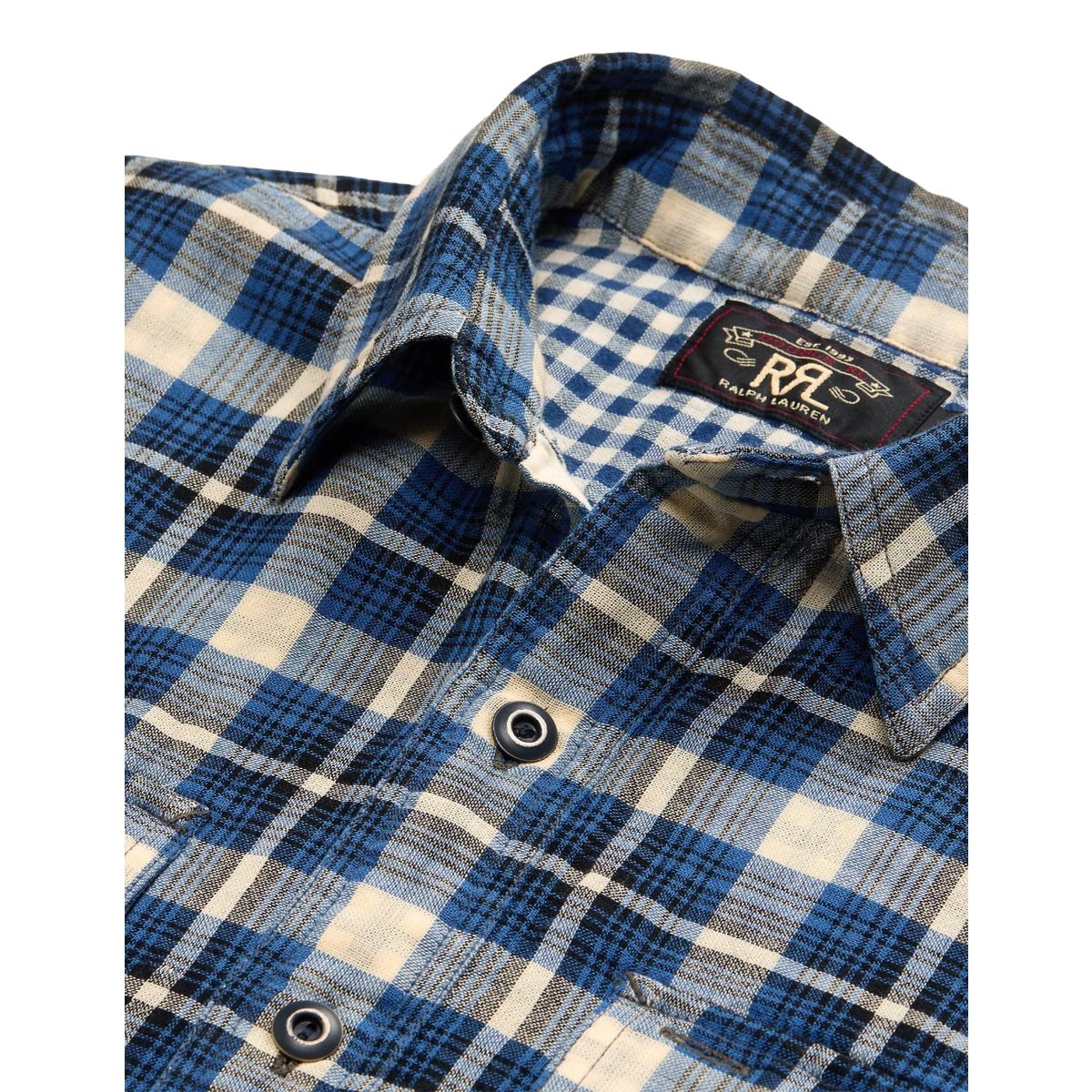 Plaid Double-Faced Workshirt Blue Multi - Shirt