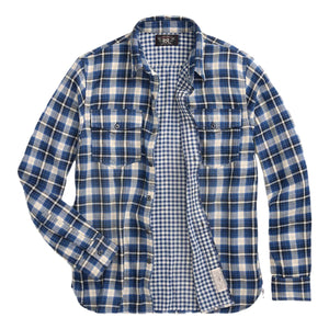 Plaid Double-Faced Workshirt Blue Multi - Shirt