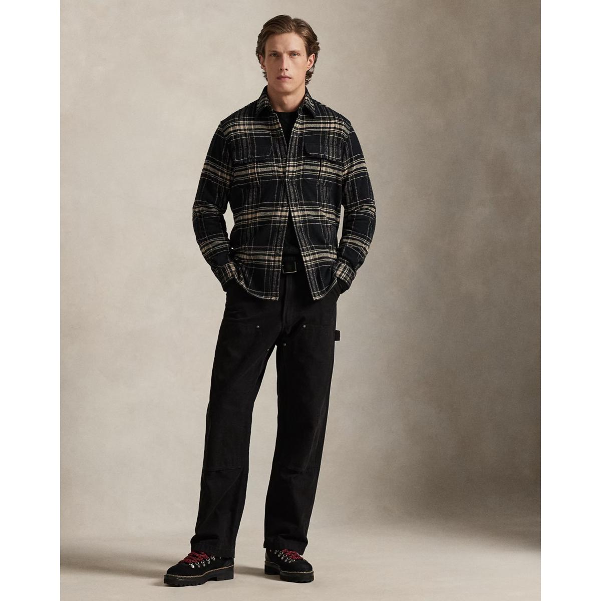 Plaid Flannel Workshirt Black Cream - Shirt