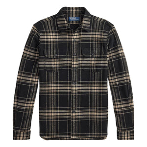 Plaid Flannel Workshirt Black Cream - Shirt
