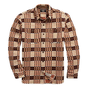 Plaid Jacquard Workshirt Brown Multi - Shirt