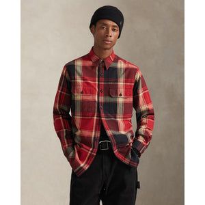 Plaid Oxford Workshirt Red Black Multi - Shirt
