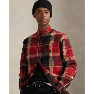 Plaid Oxford Workshirt Red Black Multi - Shirt