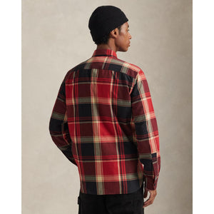 Plaid Oxford Workshirt Red Black Multi - Shirt