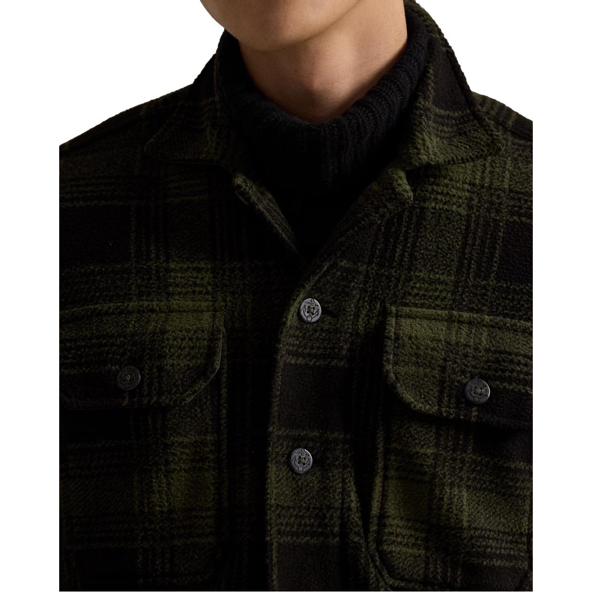 Plaid Pile Fleece Shirt Jacket Mountain Plaid - knitwear