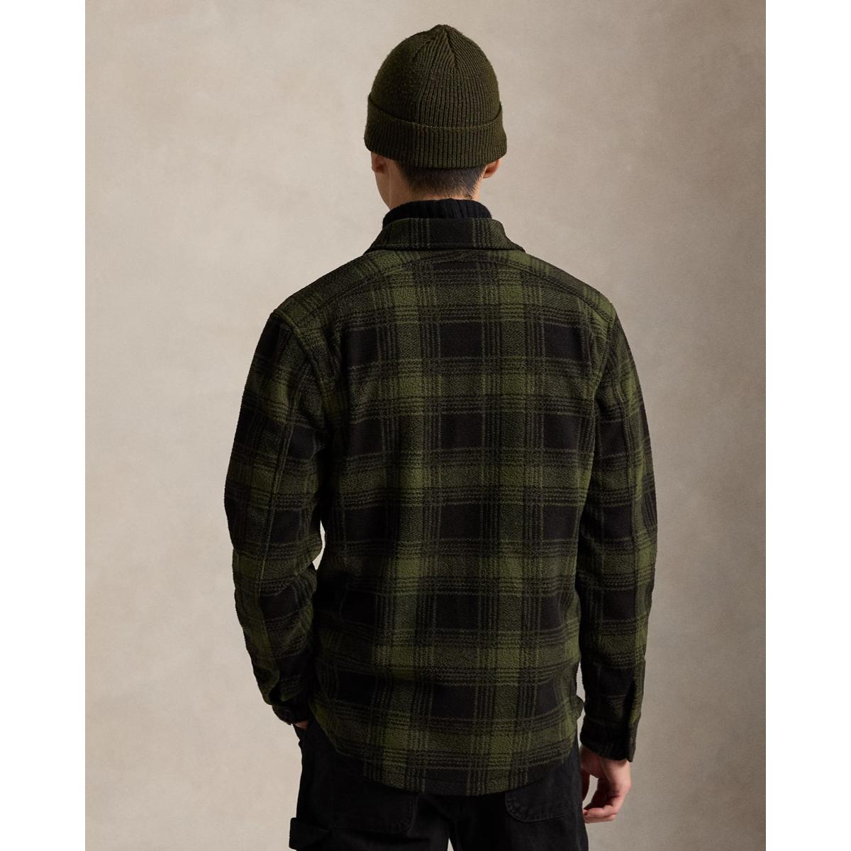 Plaid Pile Fleece Shirt Jacket Mountain Plaid - knitwear
