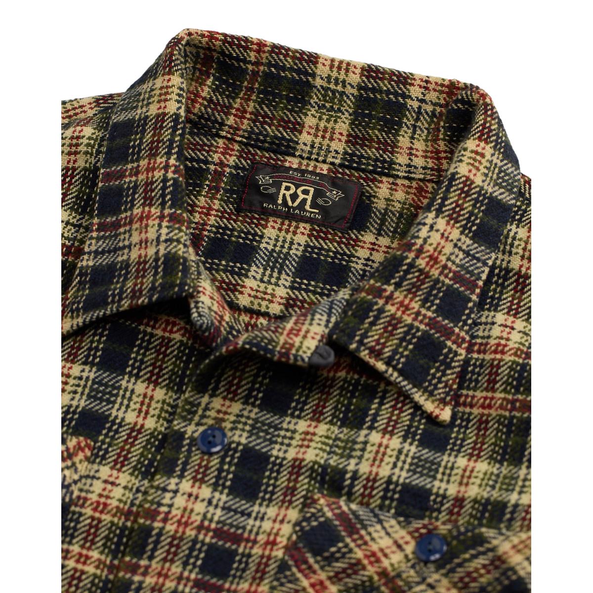 Plaid Twill Camp Shirt Navy Multi - Shirts