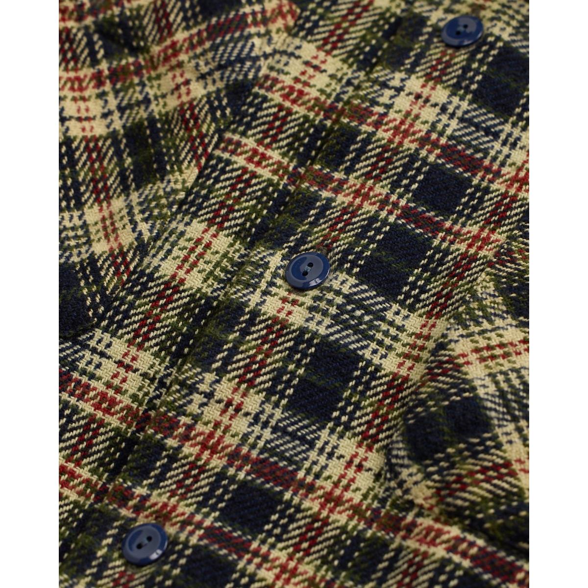 Plaid Twill Camp Shirt Navy Multi - Shirts