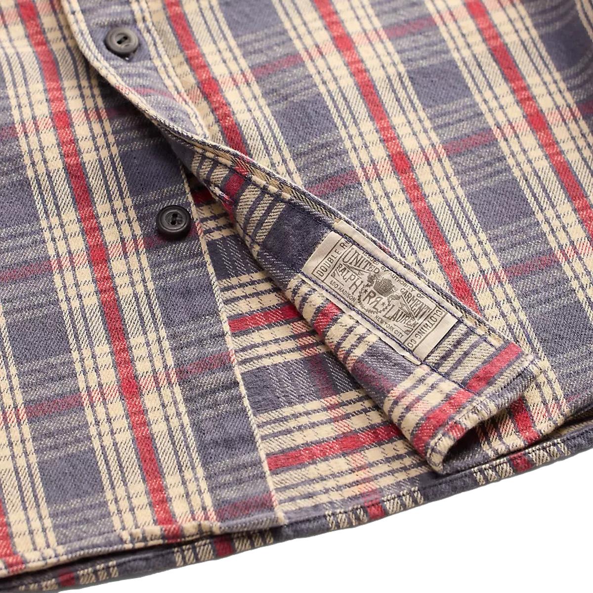 Plaid Twill Workshirt Blue Cream Red - Shirt