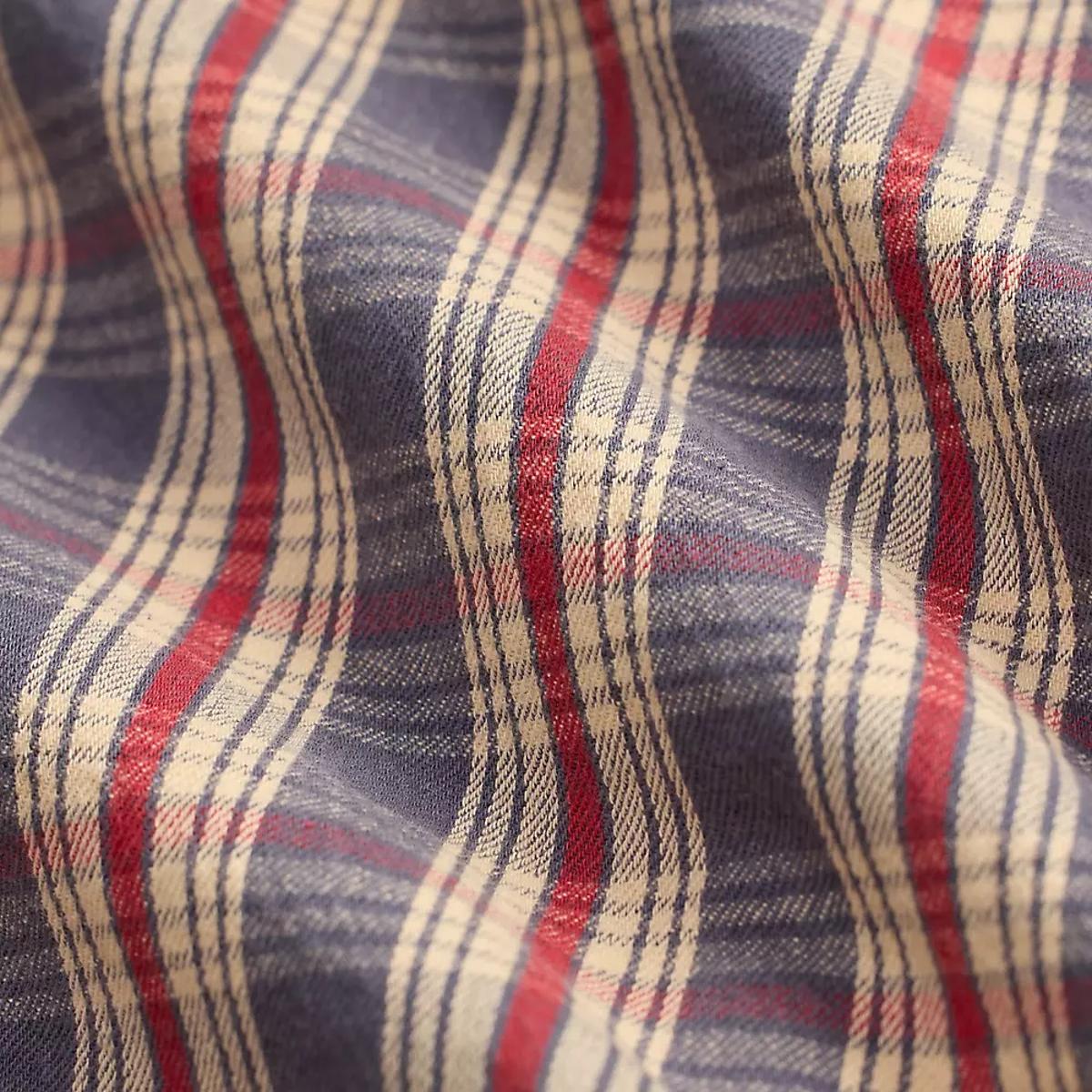 Plaid Twill Workshirt Blue Cream Red - Shirt