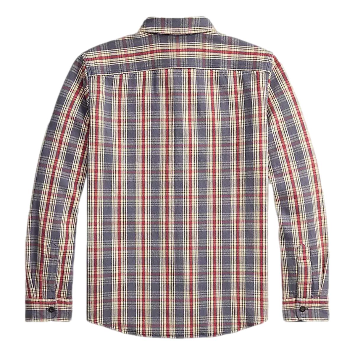 Plaid Twill Workshirt Blue Cream Red - Shirt