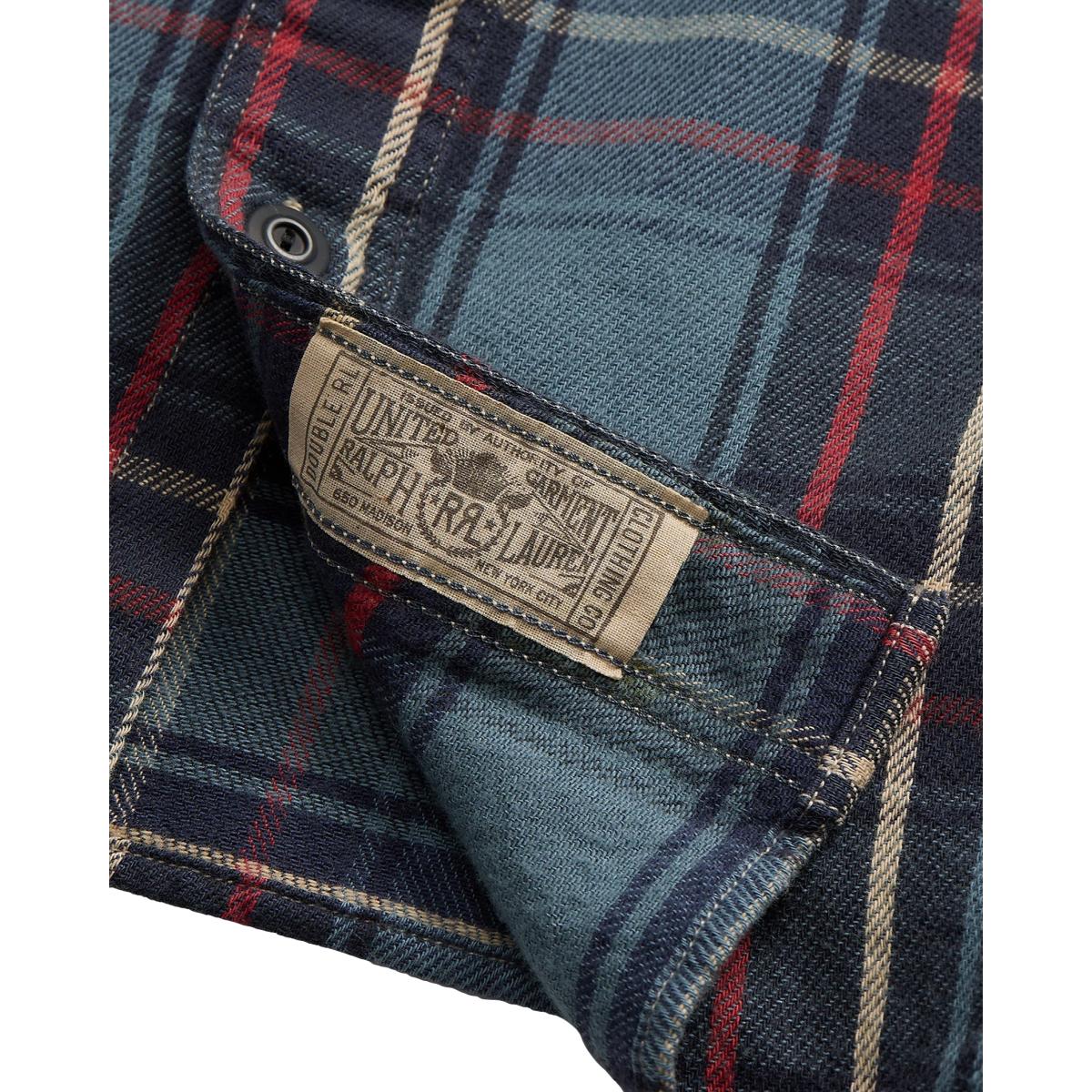 Plaid Twill Workshirt Blue Red Multi Plaid - Shirt