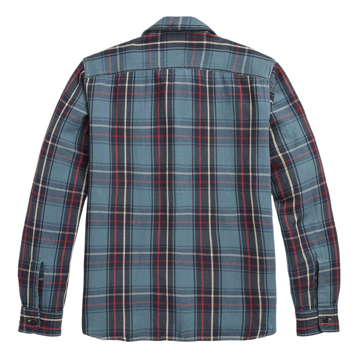 Plaid Twill Workshirt Blue Red Multi Plaid - Shirt