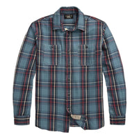 Plaid Twill Workshirt Blue Red Multi Plaid - Shirt