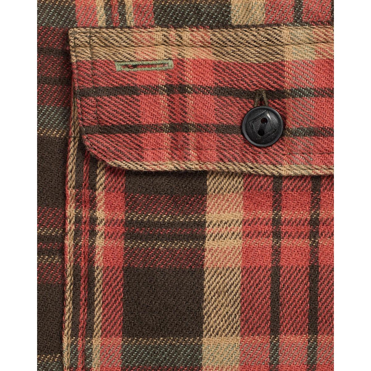 Plaid Twill Workshirt Red Black Multi - Shirt