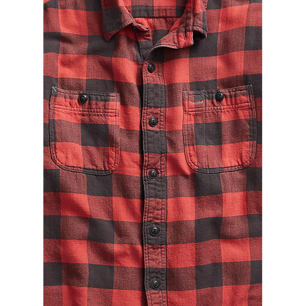 Plaid Twill Workshirt Red Black - Shirt
