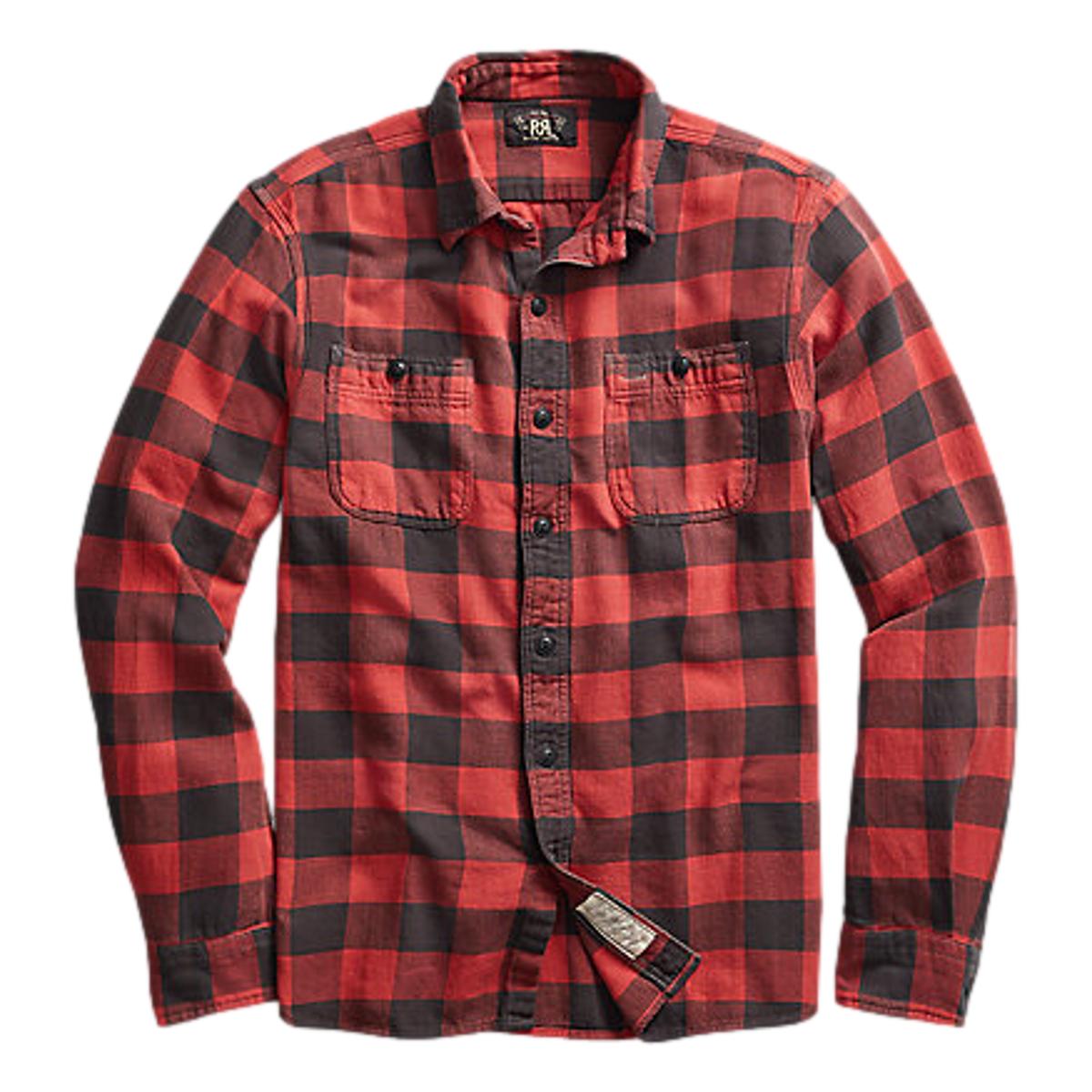 Plaid Twill Workshirt Red Black - Shirt