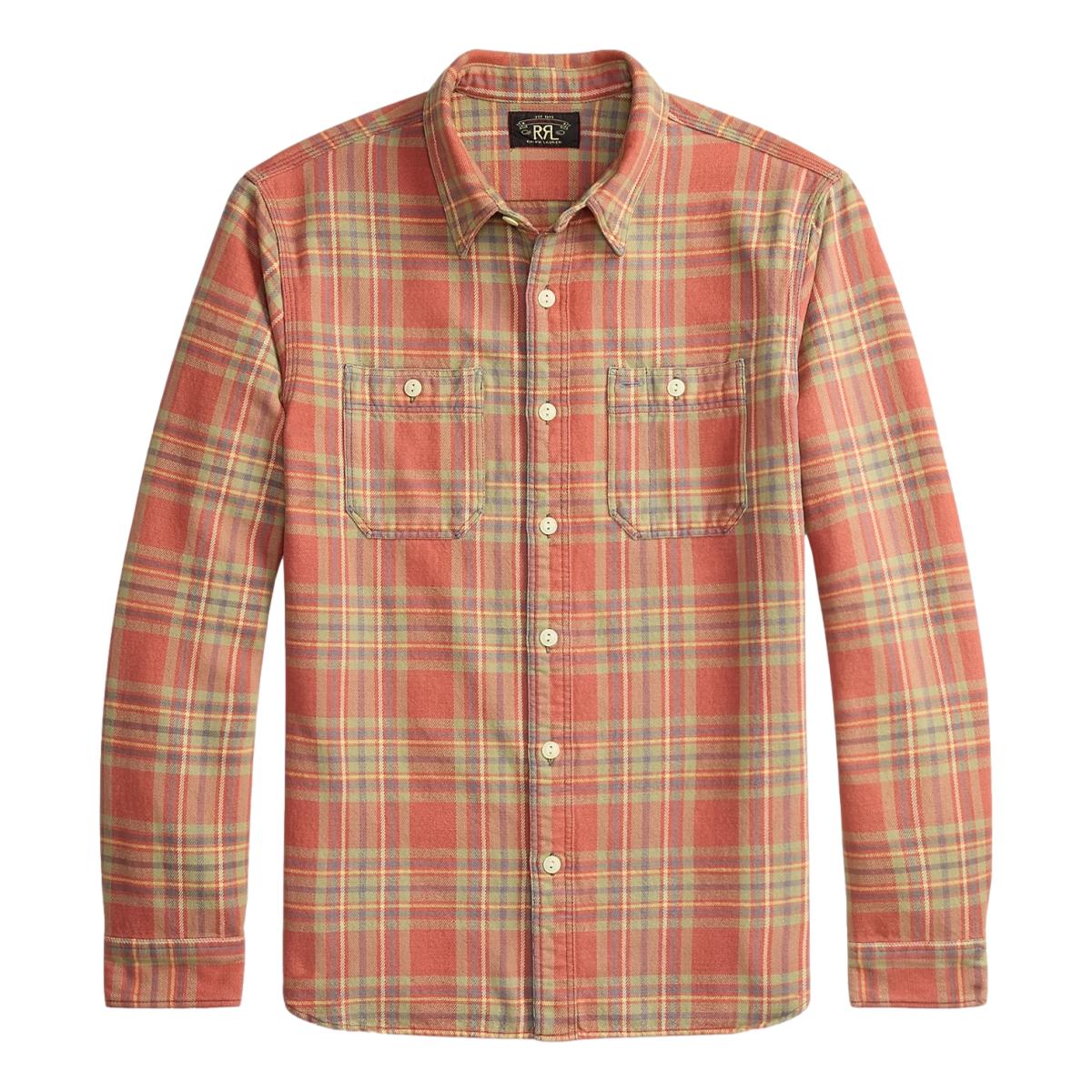 Plaid Twill Workshirt Red Blue Green - Shirt