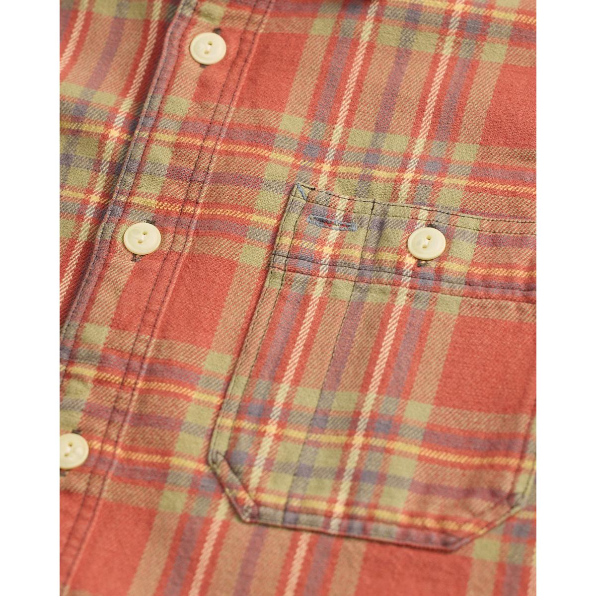 Plaid Twill Workshirt Red Blue Green - Shirt