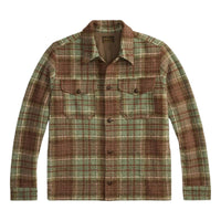 Plaid Wool-Blend Workshirt Green Multi - Shirts
