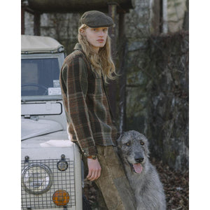 Plaid Wool-Cashmere Workshirt Sweater Olive Multi