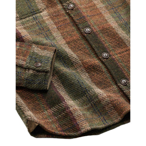 Plaid Wool-Cashmere Workshirt Sweater Olive Multi
